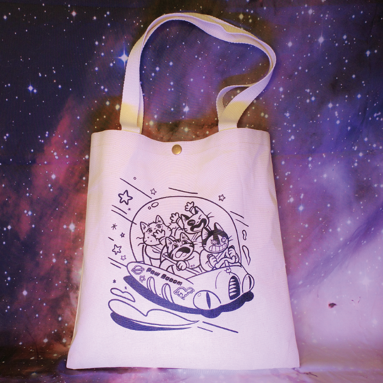宇宙猫咪登陸中！厚磅帆布袋